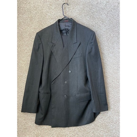 John Weitz Woolmark Blazer Work Pants Set 44L/54